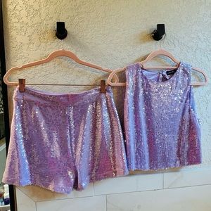 Lilac Sequin Set